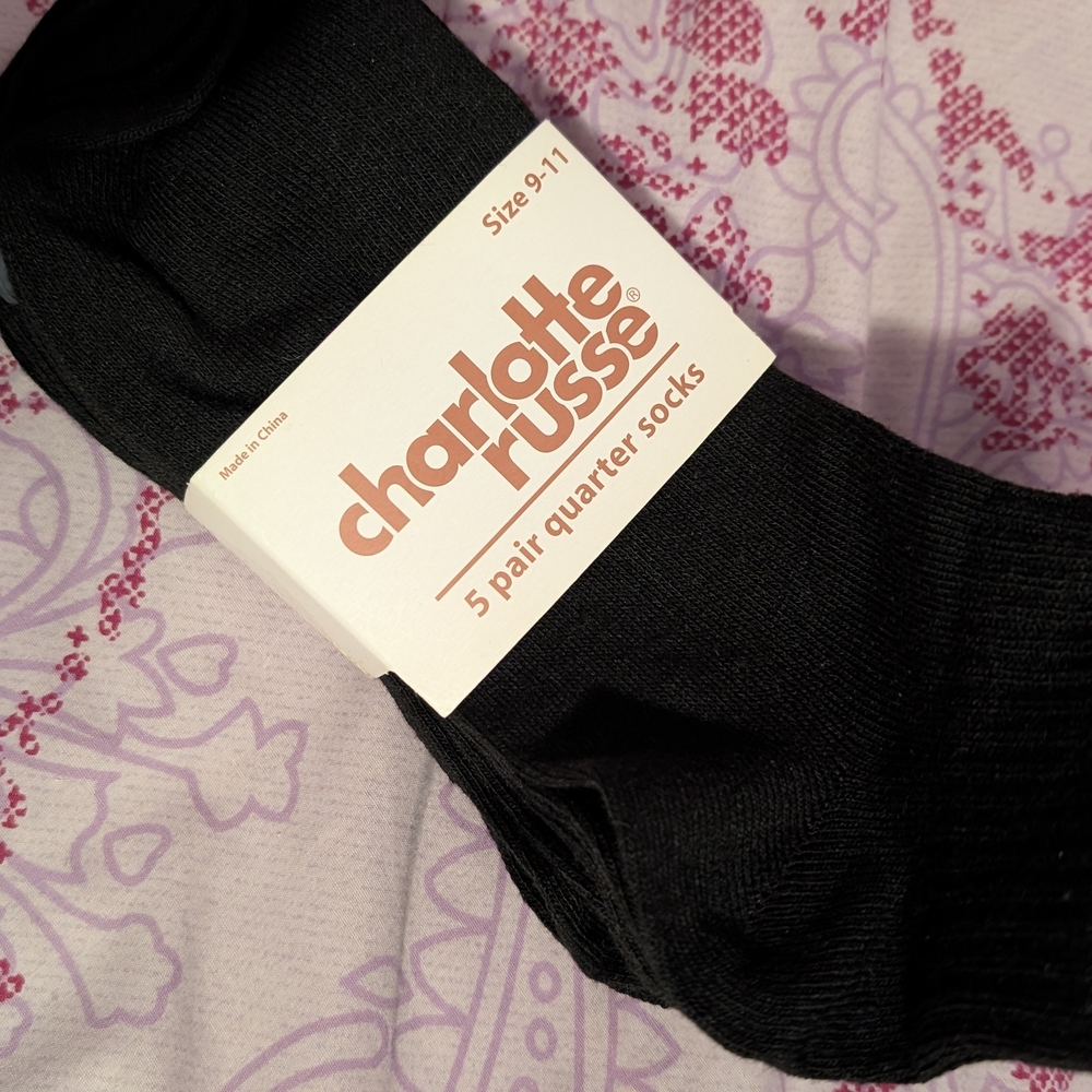 Charlotte Russe Classic Black Socks - 5 Pack